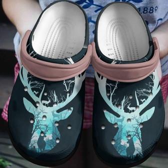 Hunting Deer Printed Gift For Lover Rubber Clog Shoes Comfy Footwear - Monsterry CA