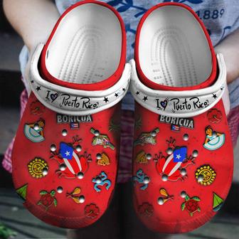 I Love Puerto Rico Gift For Fan Classic Water Rubber Clog Shoes Comfy Footwear - Monsterry CA