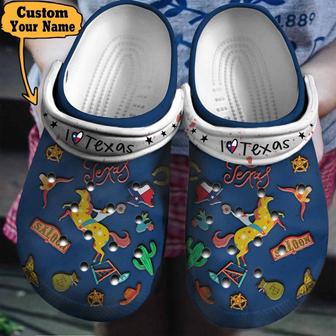 I Love Texas Clogs Shoes Colorful - Monsterry UK