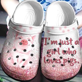 Im Just A Girl Who Loves Pigs For Men And Women Gift For Fan Classic Water Rubber Clog Shoes Comfy Footwear - Monsterry