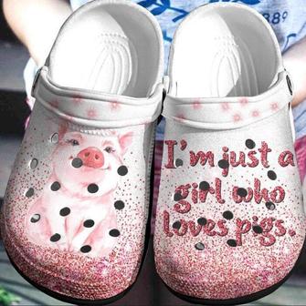 Im Just A Girl Who Loves Pigs Rubber Clog Shoes Comfy Footwear - Monsterry