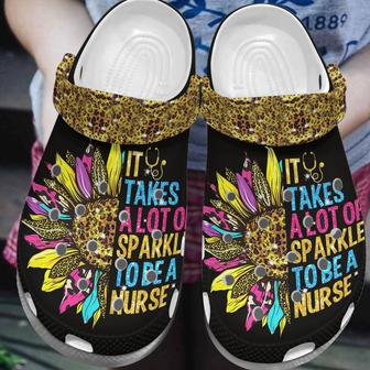It Takes A Lot Of Sparkle To Be A Nurse Sunflower Shoes - Nurse Custom Shoes Gift For Women Men - Monsterry