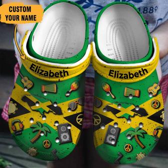 Jamaica Flag Symbols Gift For Fan Classic Water Rubber Clog Shoes Comfy Footwear - Monsterry