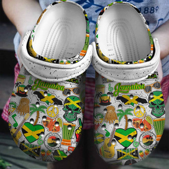 Jamaican Symbols For Men And Women Rubber Clog Shoes Comfy Footwear - Monsterry