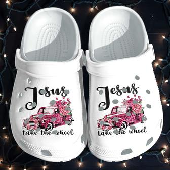 Jesus Take The Wheel Gift For Fan Classic Water Rubber Clog Shoes Comfy Footwear - Monsterry