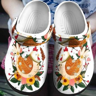 Lady Chicken Flower Personalized 102 Gift For Lover Rubber Clog Shoes Comfy Footwear - Monsterry UK