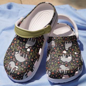 Last Sloth In The World Shoes - Sloth Flower Crocbland Clog Birthday Gift For Woman Girl Mother Daughter Niece Friend - Monsterry