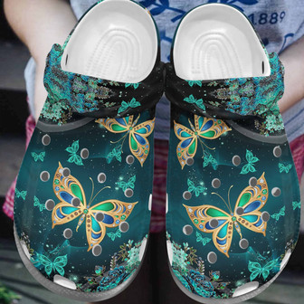 Lighting Butterfly Clog Shoes For Women - Magical Butterflies Shoes Clogbland Clog Gifts For Mother Day Grandma - Monsterry