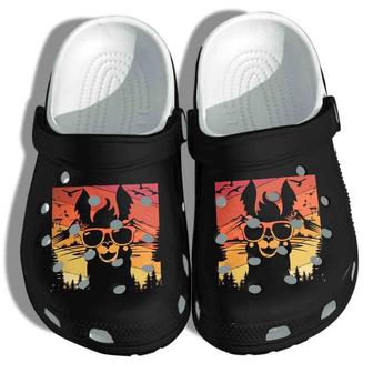 Llama Retro Style Alpaca Gift For Lover Rubber Clog Shoes Comfy Footwear - Monsterry DE