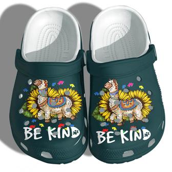 Llama Sunflower Merch Shoes - Llama Sunflower Be Kind Custom Shoes Gifts Autism Awareness 2022 - Monsterry DE