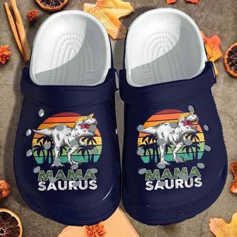 Mama Saurus Gift For Lover Rubber Clog Shoes Comfy Footwear - Monsterry DE