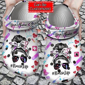 Messy Bun Hair Nurse Life Clog Shoes Nurse - Monsterry UK