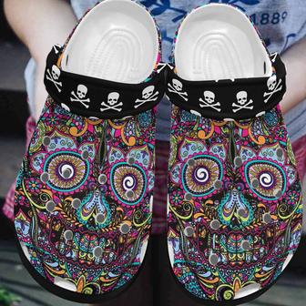 Mexican Sugar Face Funny Skull Art Gift For Lover Rubber Clog Shoes Comfy Footwear - Monsterry
