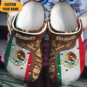 Mexico Mexican Flag And Symbols Zipper Gift For Fan Classic Water Rubber Clog Shoes Comfy Footwear - Monsterry UK