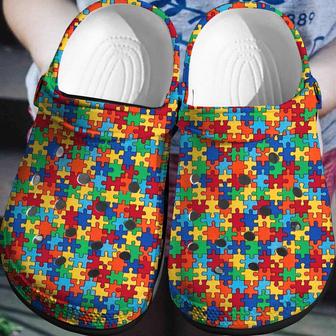 Mini Puzzle Autism Awareness Gift For Lover Rubber Clog Shoes Comfy Footwear - Monsterry CA