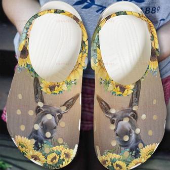 My Lovely Donkey With Flowers Gift For Lover Rubber Clog Shoes Comfy Footwear - Monsterry DE