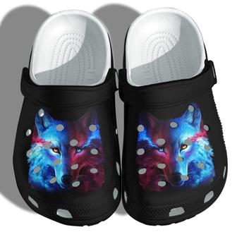 Mystery Wolf Fantasy Cool Shoes - Wolf Lover Crocbland Clog Birthday Gifts For Men Women - Monsterry AU