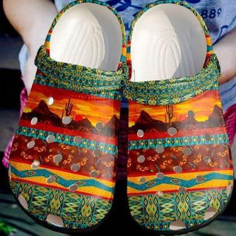 Native American Stunning Pattern Gifts Flower Gift For Lover Rubber Clog Shoes Comfy Footwear - Monsterry DE