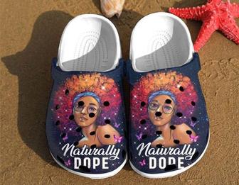Naturally Dope Birth Month Gift Back Girl Rubber Clog Shoes Comfy Footwear - Monsterry