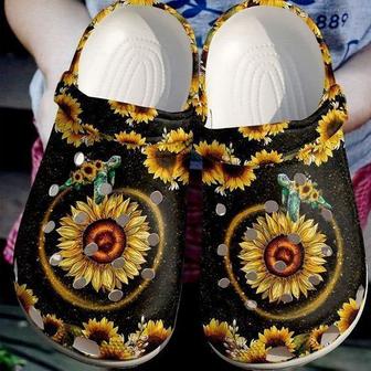 Nice Sea Turtle Sunflower Turtles Rubber Clog Shoes Comfy Footwear - Monsterry AU