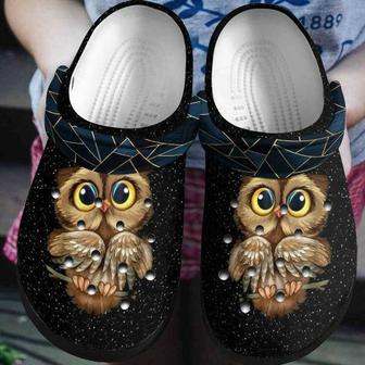 Night Owl Sky Night Personalized Flower Gift For Lover Rubber Clog Shoes Comfy Footwear - Monsterry AU