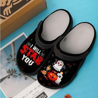 Nurse Boo Halloween I Will Stab You Personalized 3 Gift For Lover Rubber Clog Shoes Comfy Footwear - Monsterry CA