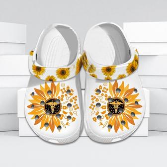 Nurse Crocs - Nurse Sunflower Clog Shoes For Men And Women - Monsterry DE