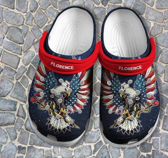 Nurse Eagle America Flag Shoes 4Th Of July Gift - Eagle Nurse Usa Shoes Croc Clogs Customize - Monsterry DE