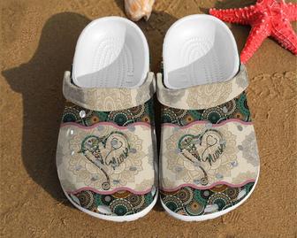 Nurse Mandala Heart Vintage Rubber Clog Shoes Comfy Footwear - Monsterry