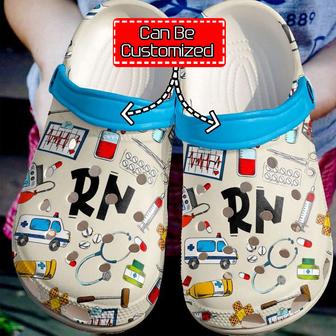Nurse - Nurse Rn Pattern Clog Shoes For Men And Women - Monsterry
