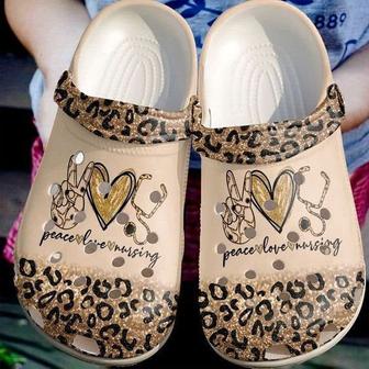 Nurse Peace Love Nursing Rubber Clog Shoes Comfy Footwear - Monsterry DE