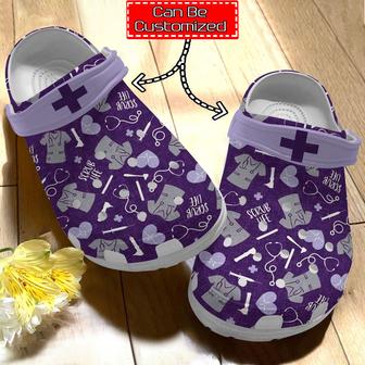 Nurse - Personalized Nurse Scrub Life Pattern Clog Shoes For Men And Women - Monsterry