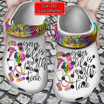 Nurse - Personalized Your Life Nurse Tie Dye Clog Shoes For Men And Women - Monsterry