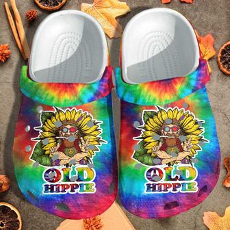 Old Men Hippie Sunflower Weed Custom Shoes - Birthday Outdoor Shoe Gifts For Old Men Grandpa Fathers Day 2022 - Monsterry CA