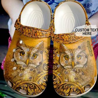 Owl Personalized Carved 102 Gift For Lover Rubber Clog Shoes Comfy Footwear - Monsterry DE