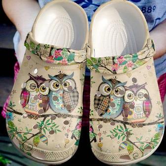 Owls Animal Rubber Clog Shoes Comfy Footwear - Monsterry