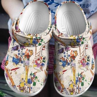 Painting Wildflower Art Rubber Clog Shoes Comfy Footwear - Monsterry CA