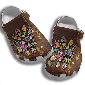 Peace Hippie Sunflower Croc Shoes Men Women - Let It Be Shoes Crocbland Clog Gifts For Son Daughter - Monsterry