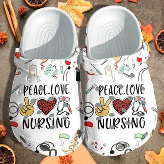 Peace Love Nursing Custom Shoes Indoor - Nurse Beach Shoes Gifts For Mothers Day Women - Monsterry CA