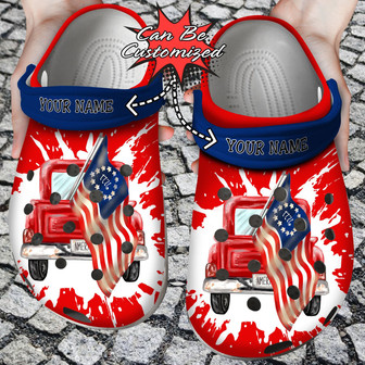 Personalized American Flag Truck Clog Shoes Custom - Monsterry