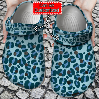 Personalized Animal Blue Print Pattern Clog Shoes For Men And Women - Monsterry
