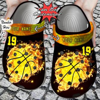 Personalized Basketball Ball Fire Clog Shoes Sport - Monsterry AU