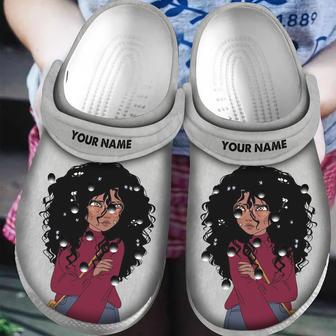 Personalized Black Girl Curly Hair African American Classic Clogs Shoes - Monsterry AU