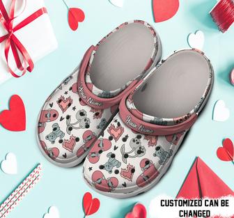 Personalized Boy Valentines Pattern Skateboard Hearts Clog Shoes For Men And Women - Monsterry