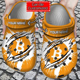 Personalized Btc Coin Ripped Through Clog Shoes Crypto | Favorety CA