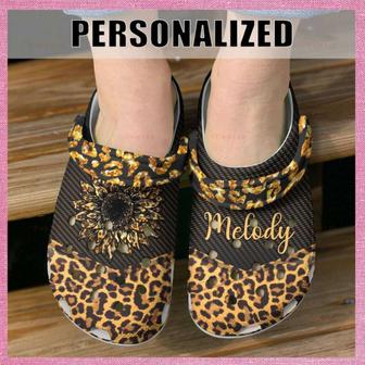 Personalized Cheetah Sunflower Gift For Lover Rubber Clog Shoes Comfy Footwear - Monsterry DE