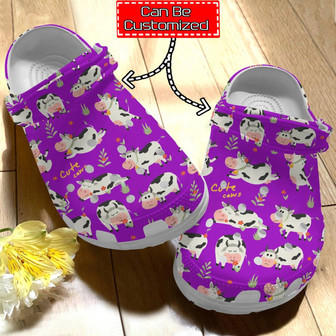 Personalized Cute Cow Pattern Clog Shoes Cow Print - Monsterry
