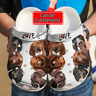 Personalized Dachshund Doxies Love Clog Shoes Dog - Monsterry