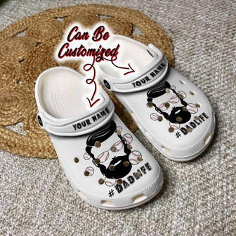 Personalized Dadlife With Baseball Sport Gift For Father Clog Shoes Fathers Custom - Monsterry