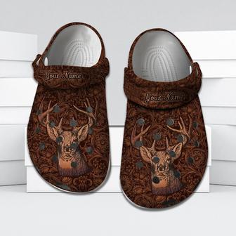 Personalized Deer Hunting Floral Pattern Crocband Clog For Men And Women - Monsterry